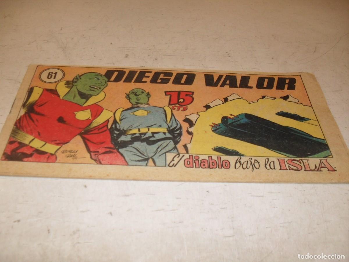 Tebeos: ORIGINAL DIEGO VALOR,VOLUMEN 1, N&ordm; 61,EL DIABLO BAJO LA ISLA,DE 124.EDITORIAL CID,1954