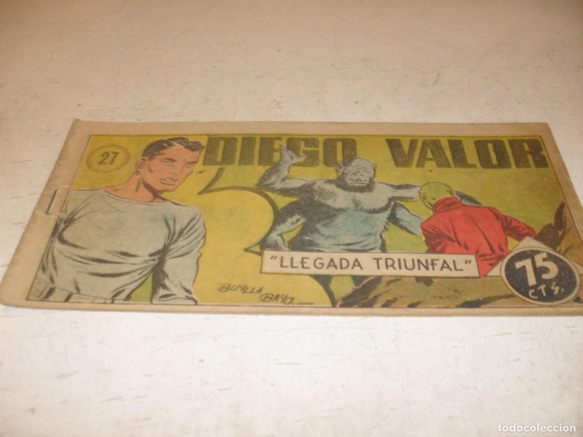 Tebeos: ORIGINAL DIEGO VALOR,VOLUMEN 1,N&ordm; 27,LLEGADA TRIUNFAL,DE 124.EDITORIAL CID,1954