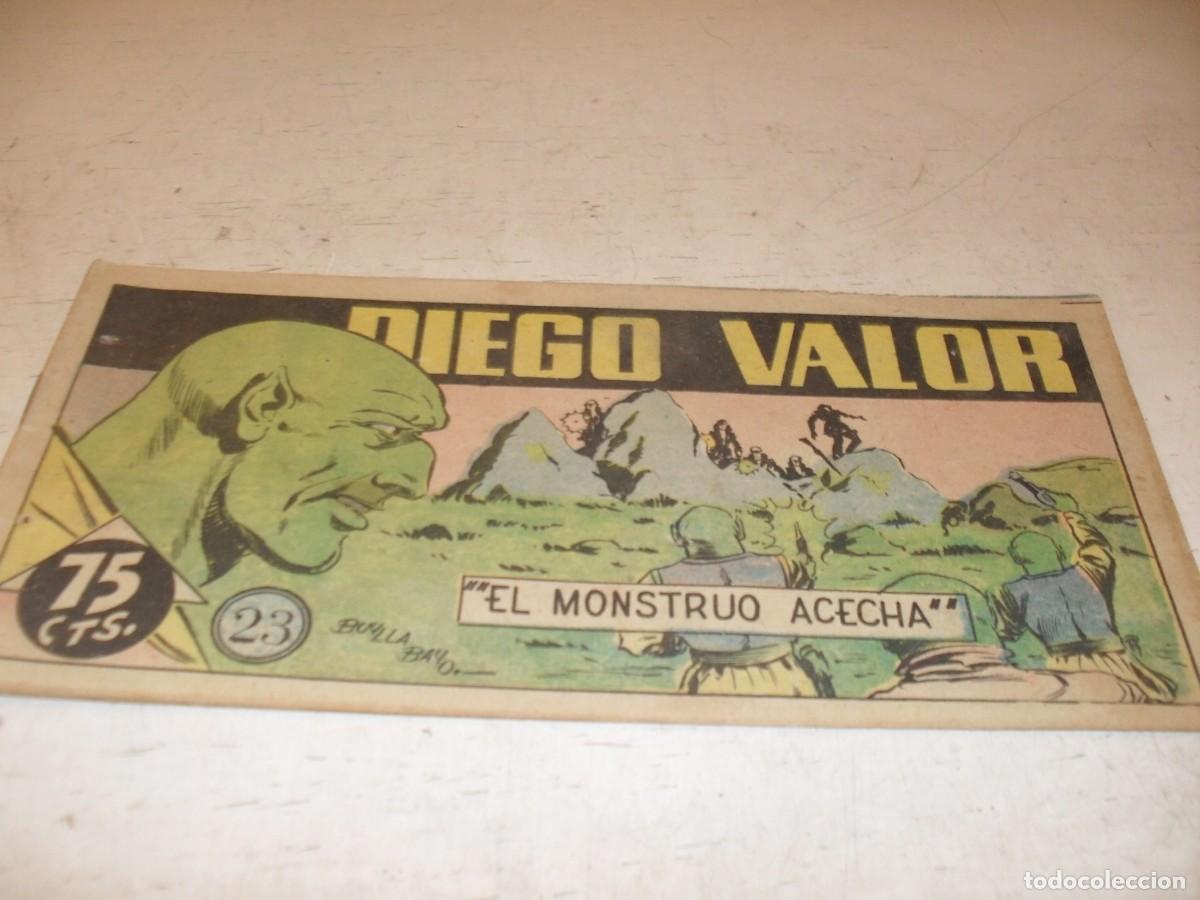 Tebeos: ORIGINAL DIEGO VALOR,VOLUMEN 1,N&ordm; 23,EL MONSTRUO ACECHA,DE 124.EDITORIAL CID,1954