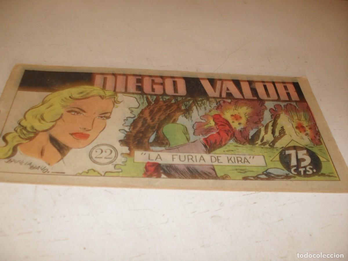 Tebeos: ORIGINAL DIEGO VALOR,VOLUMEN 1,N&ordm; 22,LA FURIA DE KIRA,DE 124.EDITORIAL CID,1954