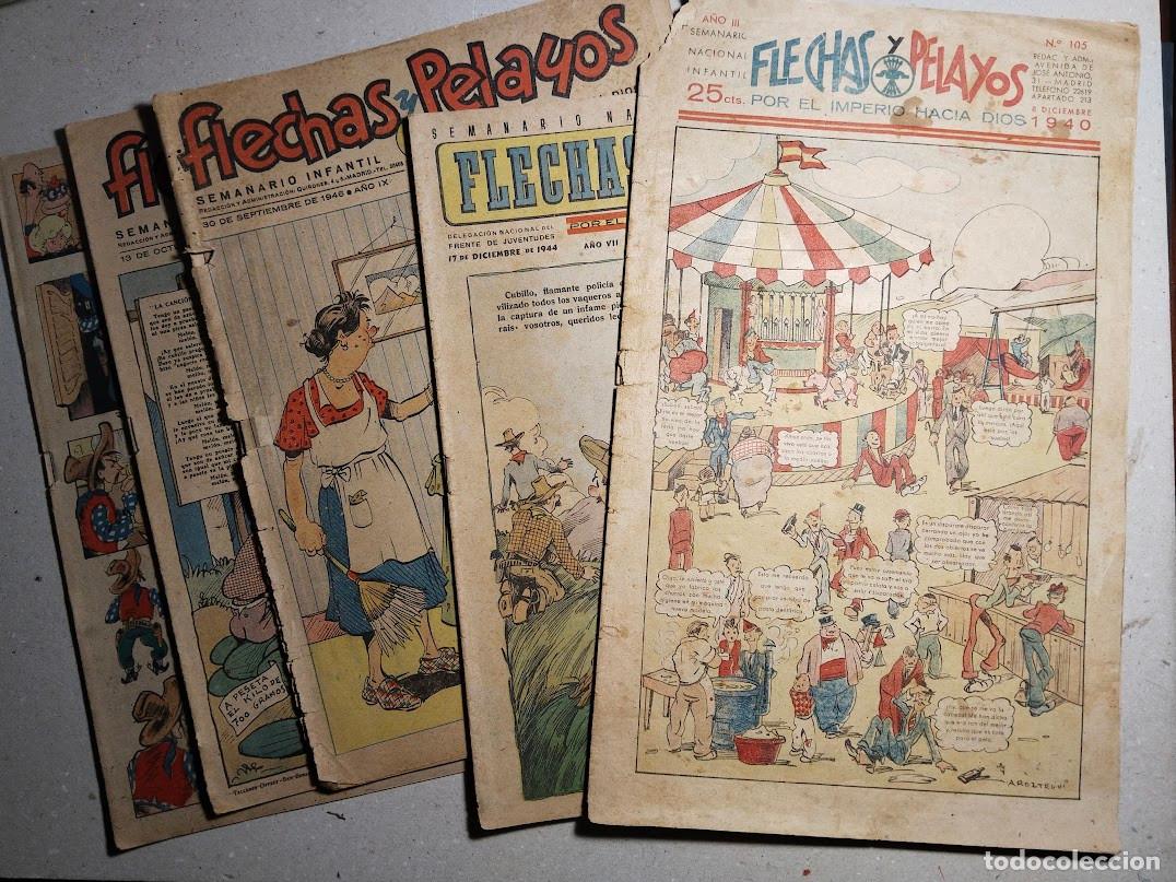 Tebeos: FLECHAS Y PELAYOS, A&Ntilde;OS 40. SIETE N&Uacute;MEROS.