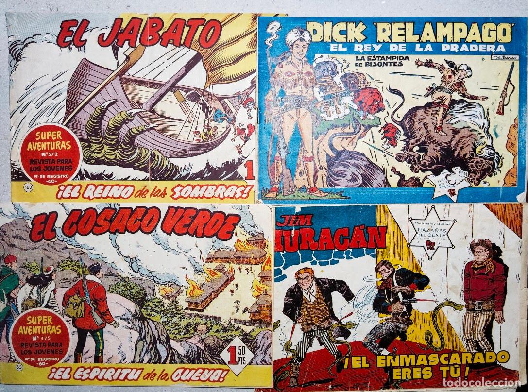 Tebeos: CUATRO C&Ograve;MICS: JABATO, DICK, COSACO VERDE, HURAC&Aacute;N, TORAY Y BRUGUERA, 1960