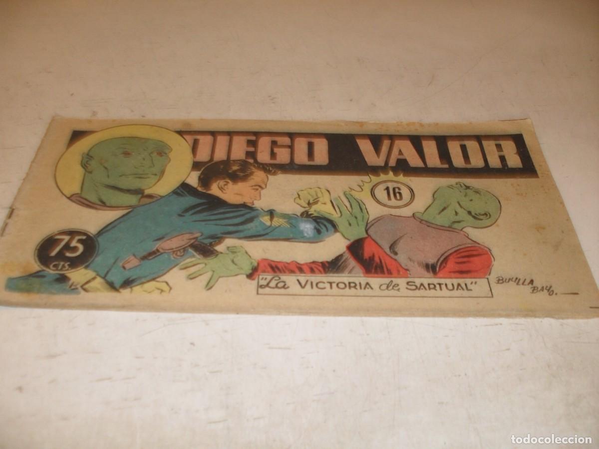 Tebeos: ORIGINAL DIEGO VALOR,VOLUMEN 1,N&ordm; 16,LA VICTORIA DE SARTUAL,DE 124.EDITORIAL CID,1954
