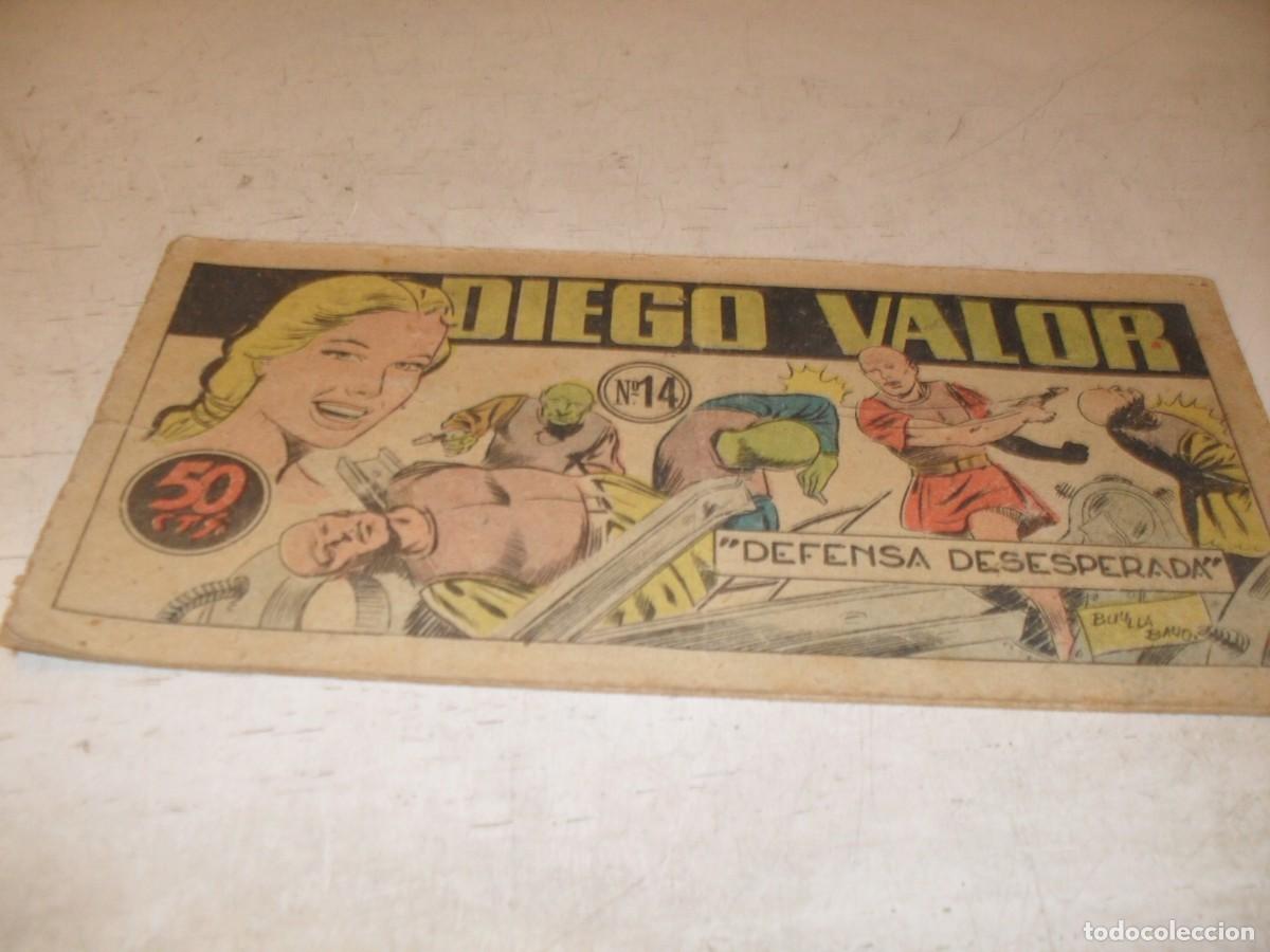 Tebeos: ORIGINAL DIEGO VALOR,VOLUMEN 1,N&ordm; 14,DEFENSA DESESPERADA,DE 124.EDITORIAL CID,1954
