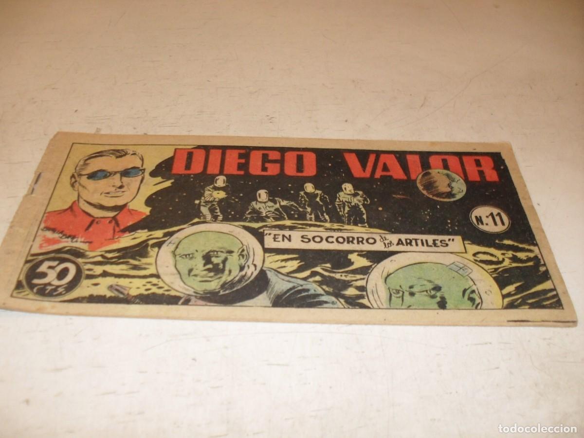 Tebeos: ORIGINAL DIEGO VALOR,VOLUMEN 1,N&ordm; 11,EN SOCORRO DE LOS ARTILES,DE 124.EDITORIAL CID,1954