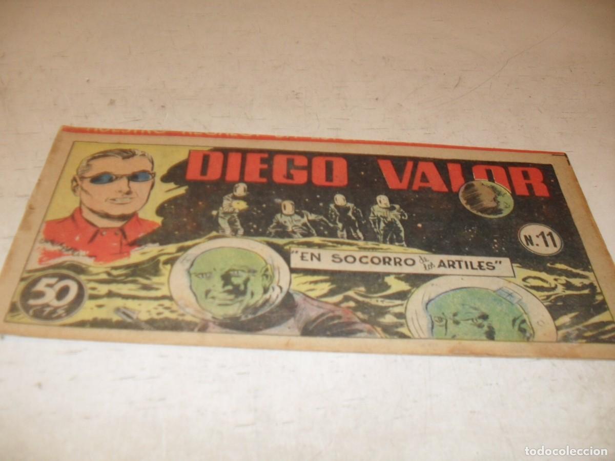 Tebeos: ORIGINAL DIEGO VALOR,VOLUMEN 1,N&ordm; 11,EN SOCORRO DE LOS ARTILES,DE 124.EDITORIAL CID,1954