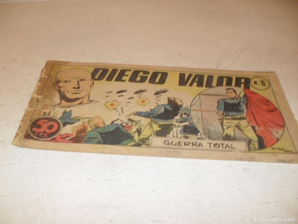 Tebeos: ORIGINAL DIEGO VALOR,VOLUMEN 1,N&ordm; 8,PRIMEROS N&ordm;,GUERRA TOTAL,DE 124.EDITORIAL CID,1954
