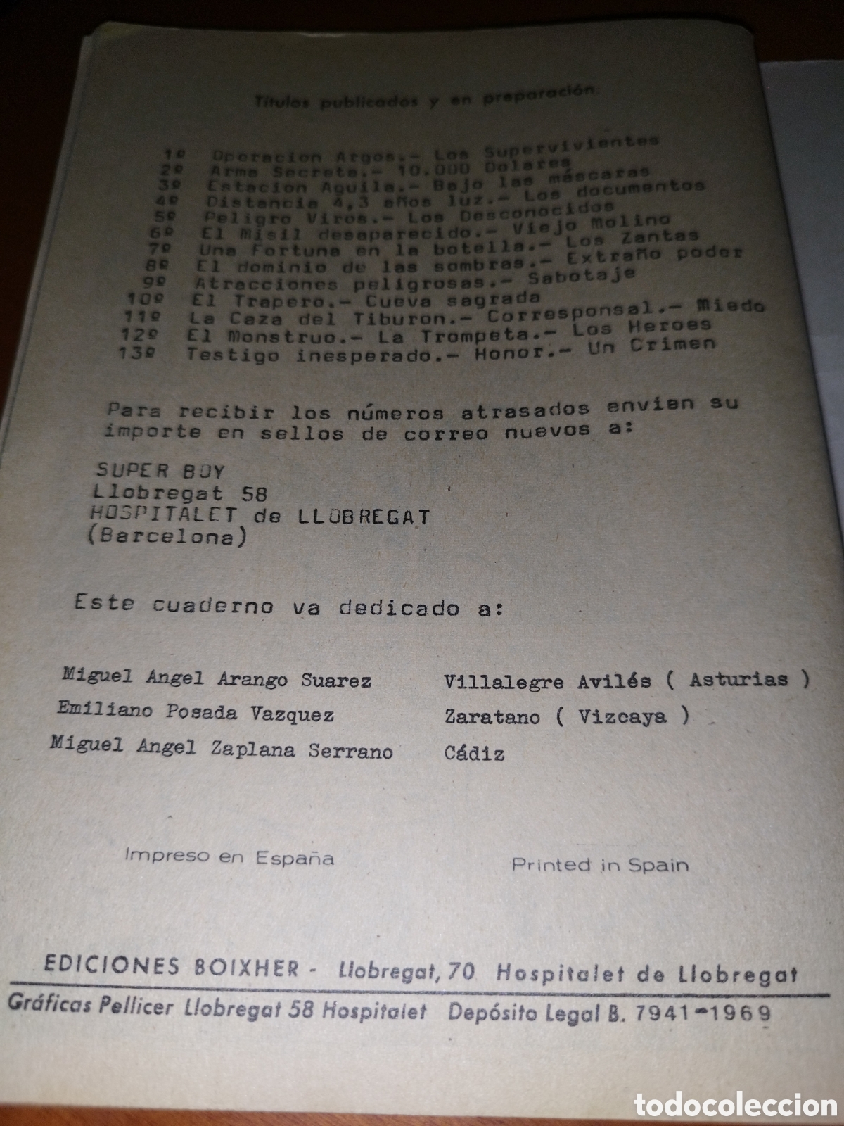 Tebeos: SUPER BOY N&ordm; 13: TESTIGO INESPERADO. ED. BOIXHER, 1969 - Foto 3