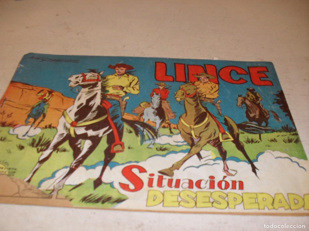 Tebeos: (ORIGINAL)LINCE N&ordm; 10,DE 30,SITUACION DESESPERADA.EDITORIAL GEMEX,1962,TEBEO DIFICIL