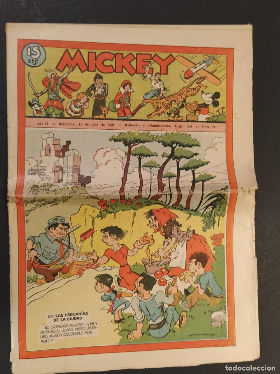 Tebeos: MICKEY - A&Ntilde;O 1936 NUMERO 71 - MICKEY MOUSE DISNEY Y ETC - COMIC ANTIGUO ORIGINAL -VER FOTOS