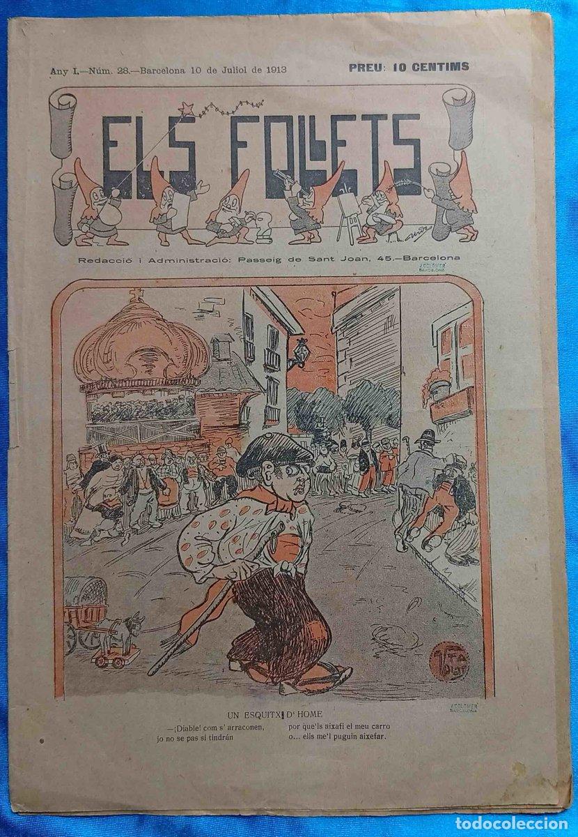 Tebeos: REVISTA INFANTIL ELS FOLLETS. ANY I. N&Uacute;M 28. JULIOL DE 1913.