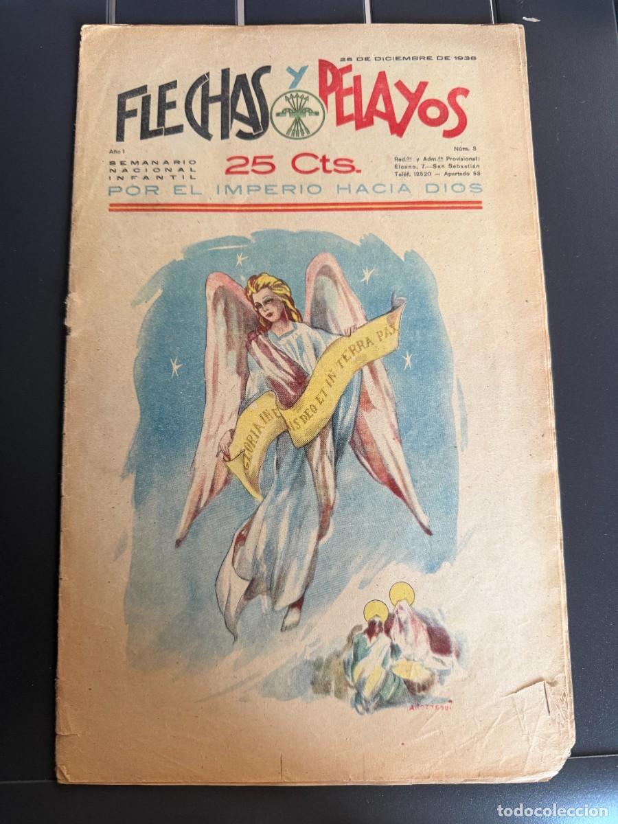 Tebeos: COMIC - ORIGINAL -FLECHAS Y PELAYOS N&ordm; 3 DEL 25- 12- 1.938 DE 25 Cts. SEMANARIO NACIONAL INFANTIL