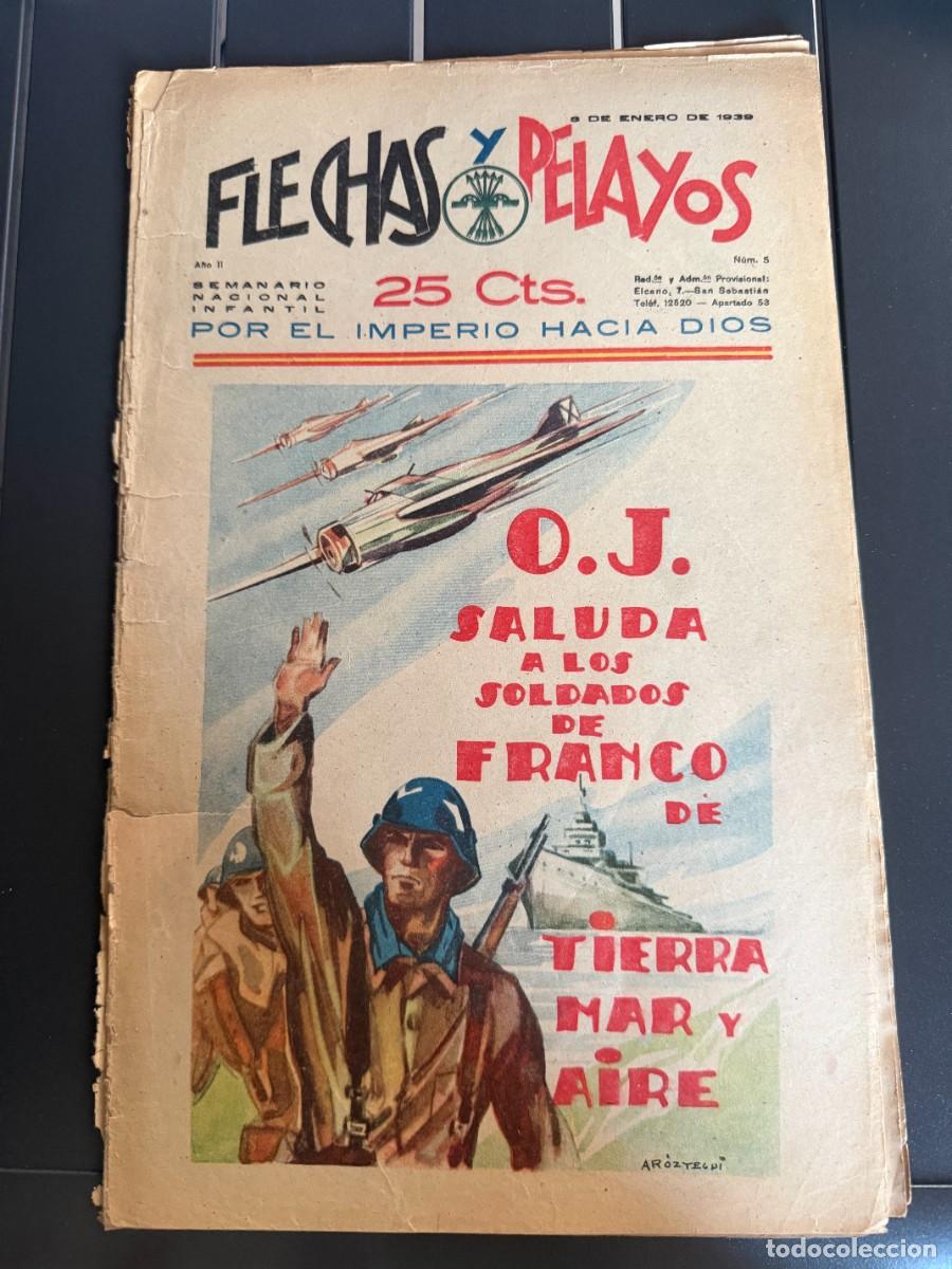 Tebeos: COMIC - ORIGINAL -FLECHAS Y PELAYOS N&ordm; 5 DEL 8- 1- 1.939 DE 25 Cts. SEMANARIO NACIONAL INFANTIL