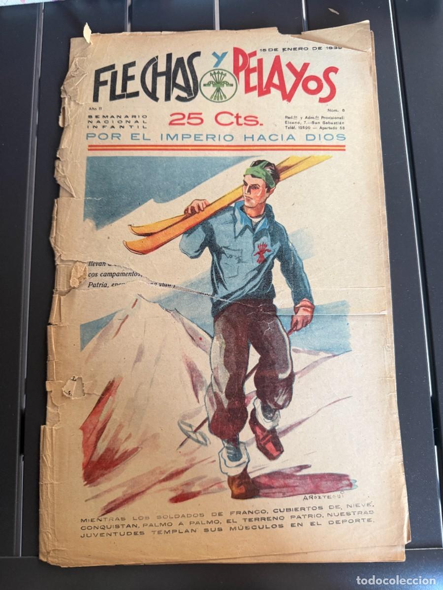 Tebeos: COMIC - ORIGINAL -FLECHAS Y PELAYOS N&ordm; 5 DEL 8- 1- 1.939 DE 25 Cts. SEMANARIO NACIONAL INFANTIL