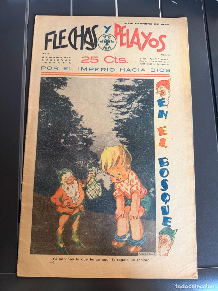 Tebeos: COMIC - ORIGINAL -FLECHAS Y PELAYOS N&ordm; 10 DEL 12- 2- 1.939 DE 25 Cts. SEMANARIO NACIONAL INFANTIL