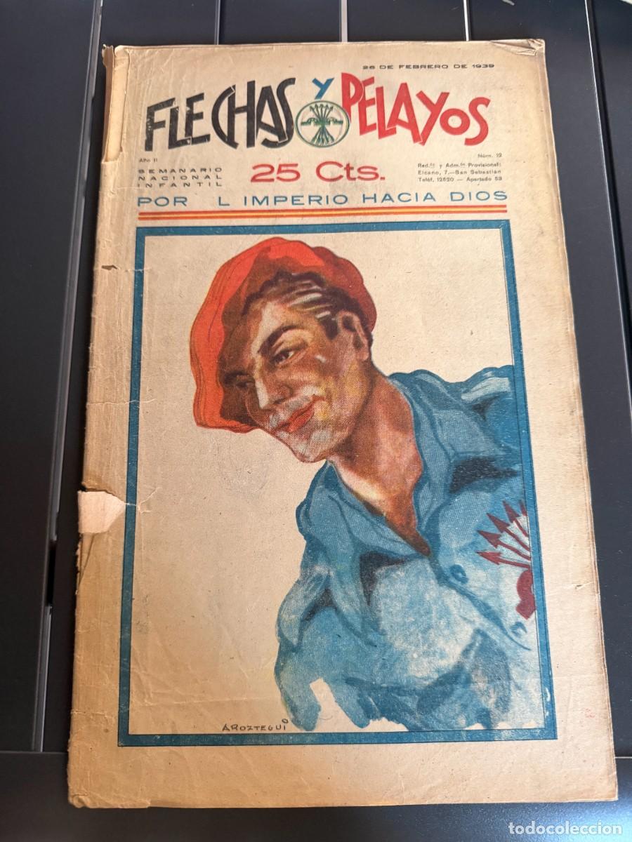 Tebeos: COMIC - ORIGINAL -FLECHAS Y PELAYOS N&ordm; 12 DEL 26- 2- 1.939 DE 25 Cts. SEMANARIO NACIONAL INFANTIL
