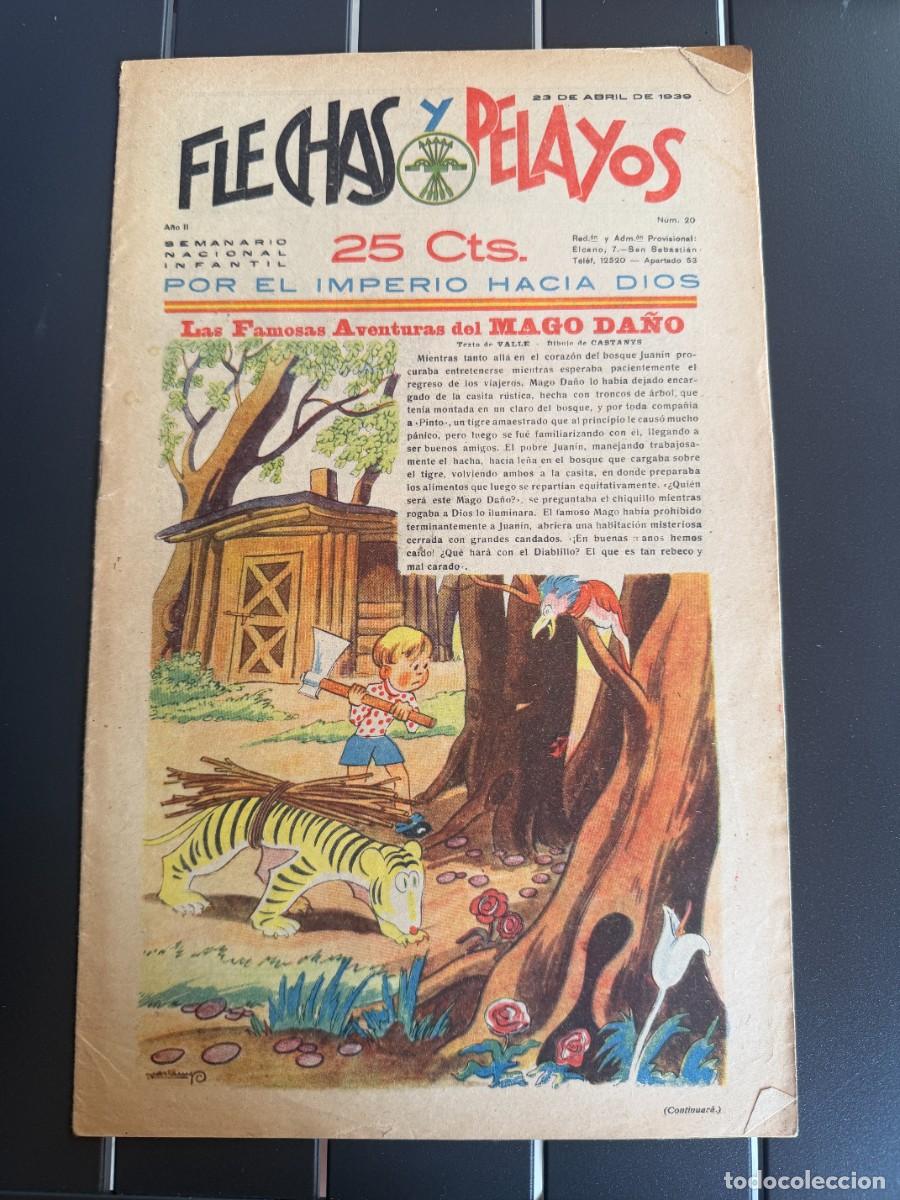 Tebeos: COMIC - ORIGINAL -FLECHAS Y PELAYOS N&ordm; 20 DEL 23- 4- 1.939 DE 25 Cts. SEMANARIO NACIONAL INFANTIL