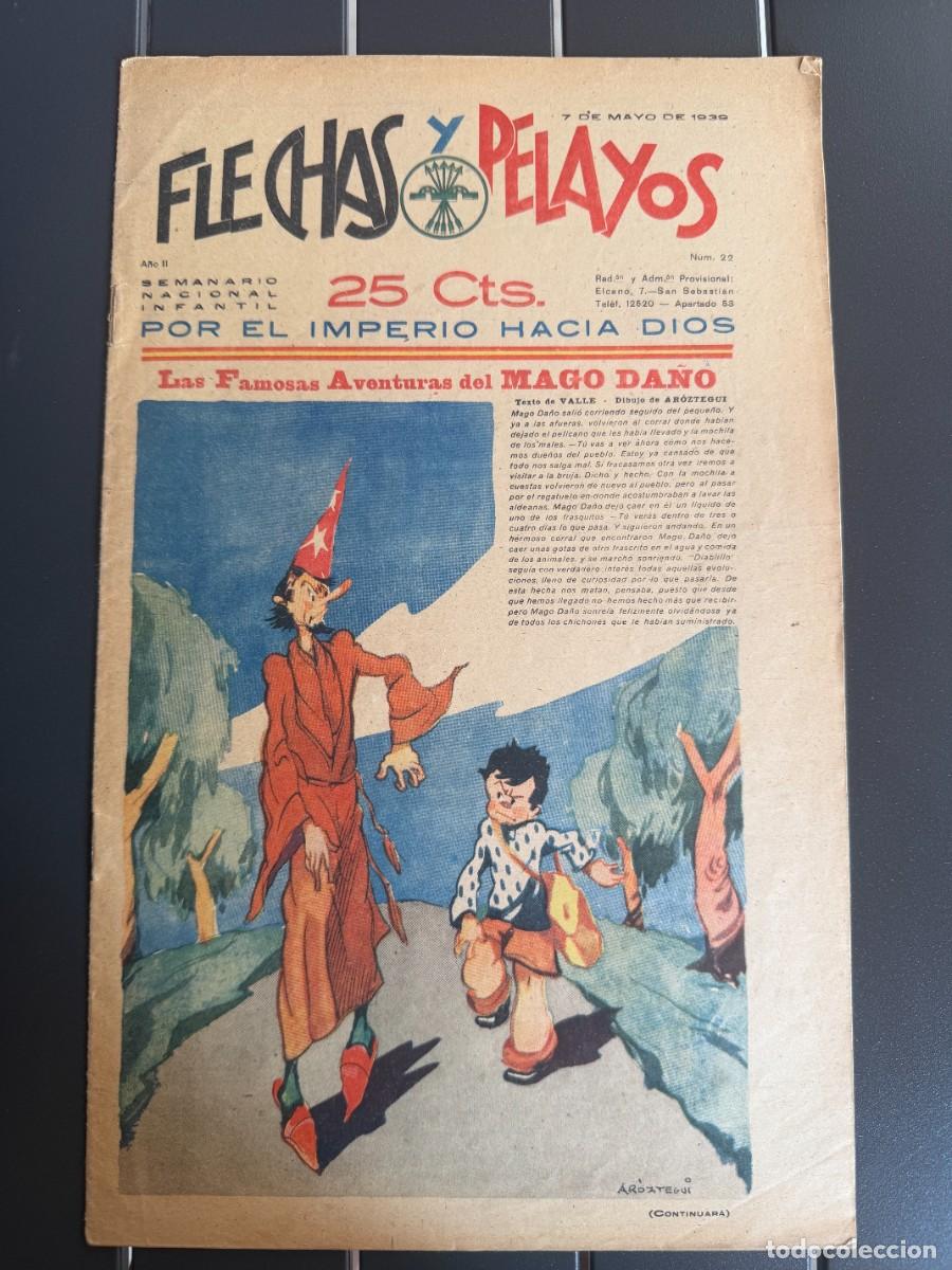 Tebeos: COMIC - ORIGINAL -FLECHAS Y PELAYOS N&ordm; 22 DEL 7- 5- 1.939 DE 25 Cts. SEMANARIO NACIONAL INFANTIL