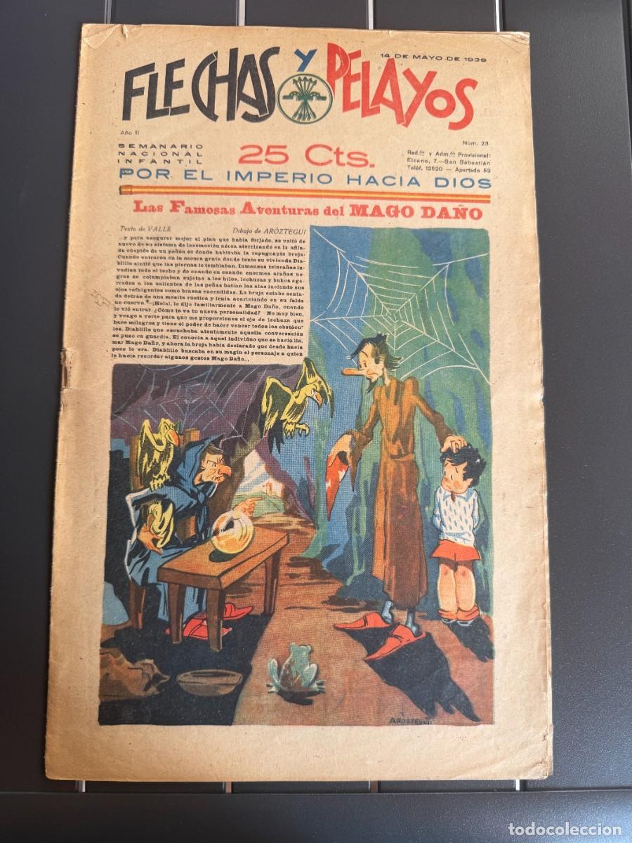 Tebeos: COMIC - ORIGINAL -FLECHAS Y PELAYOS N&ordm; 23 DEL 14- 5- 1.939 DE 25 Cts. SEMANARIO NACIONAL INFANTIL