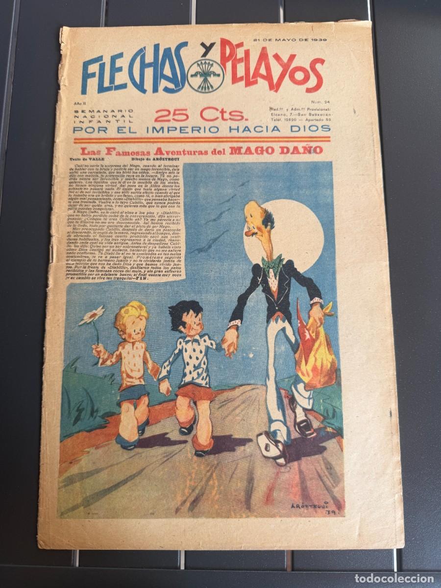 Tebeos: COMIC - ORIGINAL -FLECHAS Y PELAYOS N&ordm; 21 DEL 21- 5- 1.939 DE 25 Cts. SEMANARIO NACIONAL INFANTIL