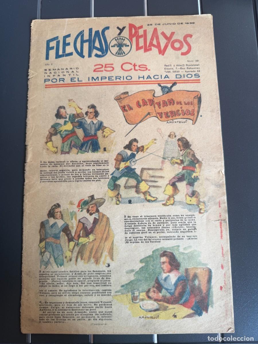 Tebeos: COMIC - ORIGINAL -FLECHAS Y PELAYOS N&ordm; 29 DEL 25- 6- 1.939 DE 25 Cts. SEMANARIO NACIONAL INFANTIL