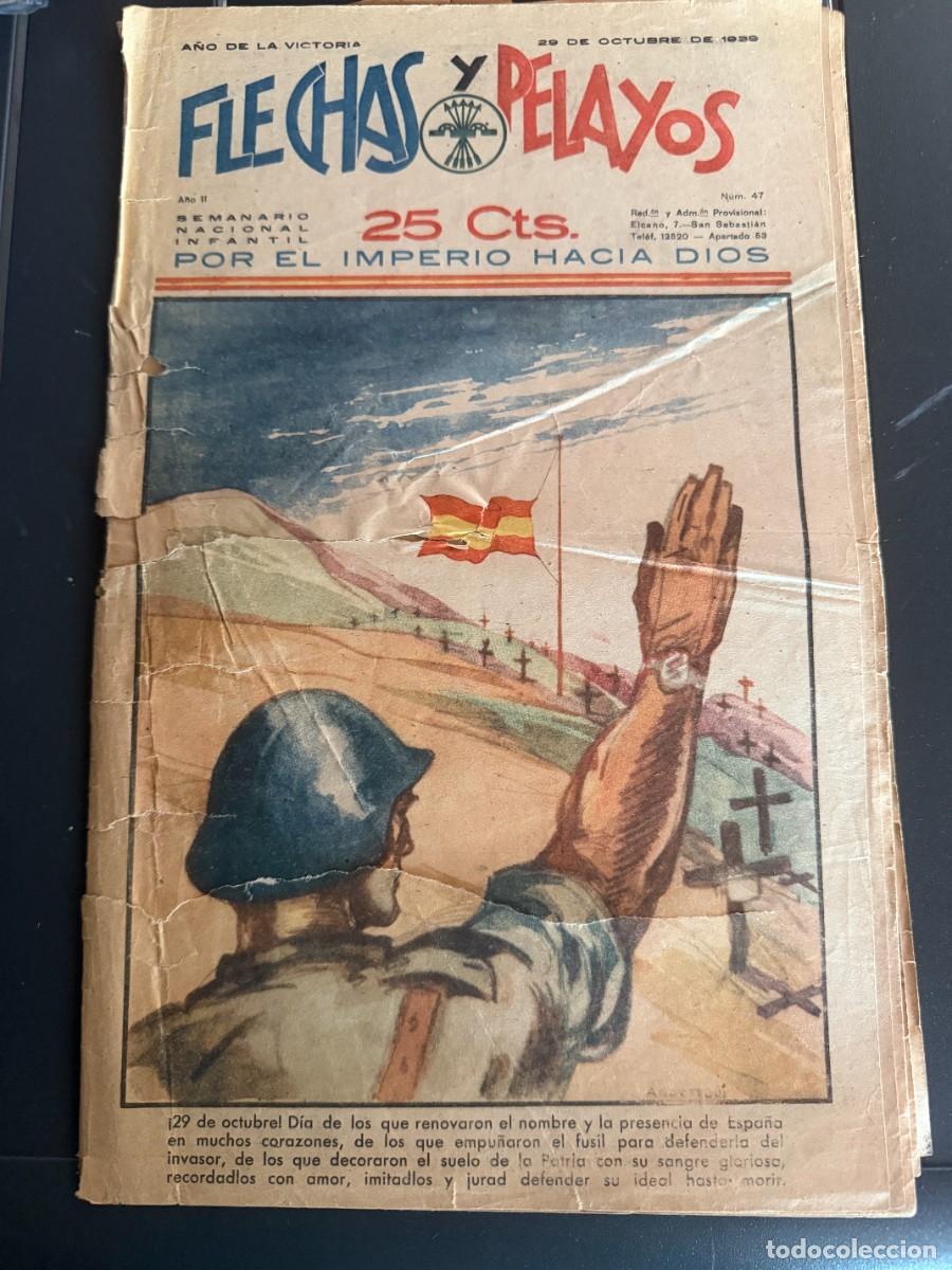 Tebeos: COMIC - ORIGINAL -FLECHAS Y PELAYOS N&ordm; 47 DEL 29- 10- 1.939 DE 25 Cts. SEMANARIO NACIONAL INFANTIL