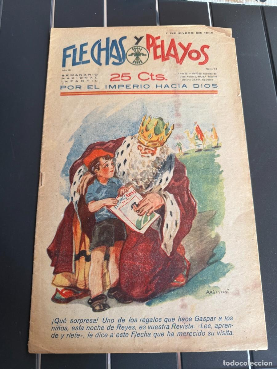 Tebeos: COMIC - ORIGINAL -FLECHAS Y PELAYOS N&ordm; 57 DEL 7- 1- 1.940 DE 25 Cts. SEMANARIO NACIONAL INFANTIL