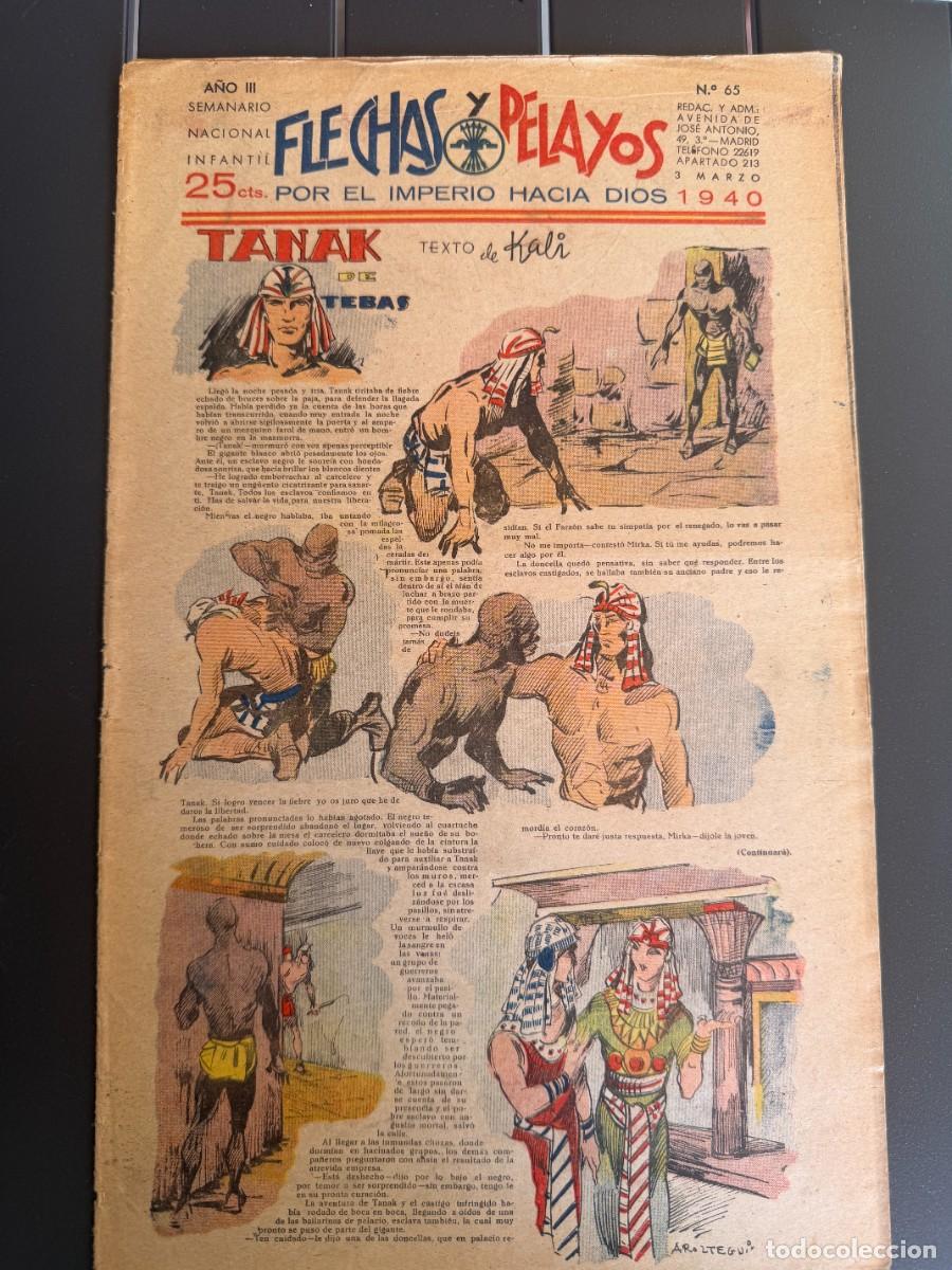 Tebeos: COMIC - ORIGINAL -FLECHAS Y PELAYOS N&ordm; 65 DEL 3- 3- 1.940 DE 25 Cts. SEMANARIO NACIONAL INFANTI