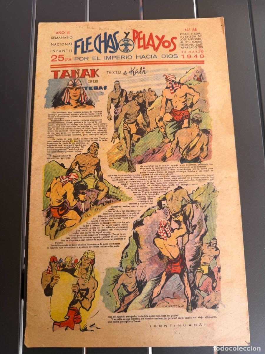 Tebeos: COMIC - ORIGINAL -FLECHAS Y PELAYOS N&ordm; 68 DEL 24- 3- 1.940 DE 25 Cts. SEMANARIO NACIONAL INFANTI