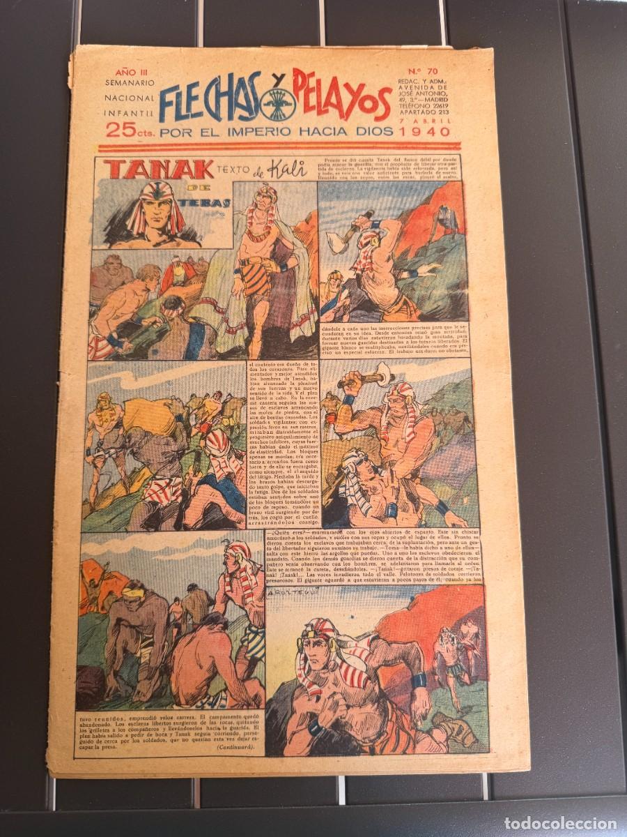 Tebeos: COMIC - ORIGINAL -FLECHAS Y PELAYOS N&ordm; 70 DEL 7- 4- 1.940 DE 25 Cts. SEMANARIO NACIONAL INFANTI