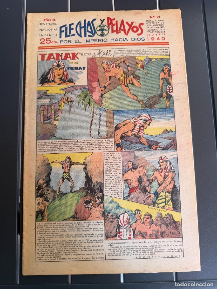Tebeos: COMIC - ORIGINAL -FLECHAS Y PELAYOS N&ordm; 71 DEL 14- 4- 1.940 DE 25 Cts. SEMANARIO NACIONAL INFANTI