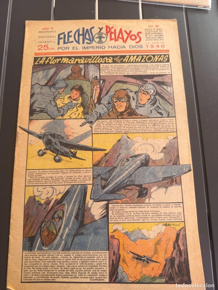 Tebeos: COMIC - ORIGINAL -FLECHAS Y PELAYOS N&ordm; 80 DEL 16- 6- 1.940 DE 25 Cts. SEMANARIO NACIONAL INFANTI