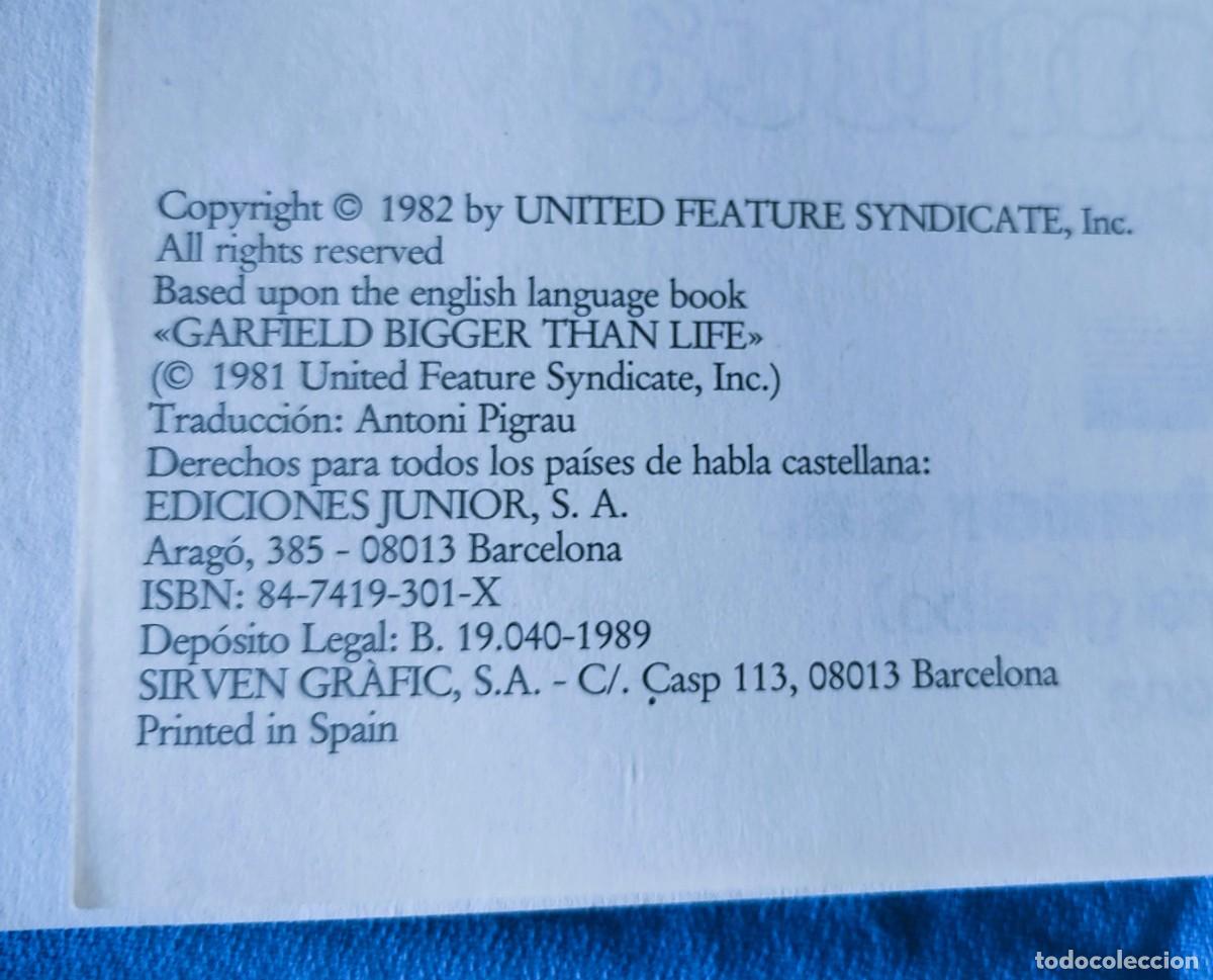 Tebeos: GARFIELD NO SE INMUTA N&ordm; 3 EDICIONES JUNIOR - Foto 2