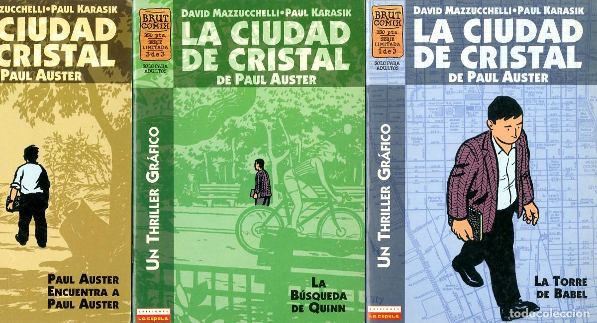 Tebeos: La Ciudad de Cristal de Paul Auster / Completo 3 num. (La C&uacute;pula, 1997) - David Mazzucchelli / Paul