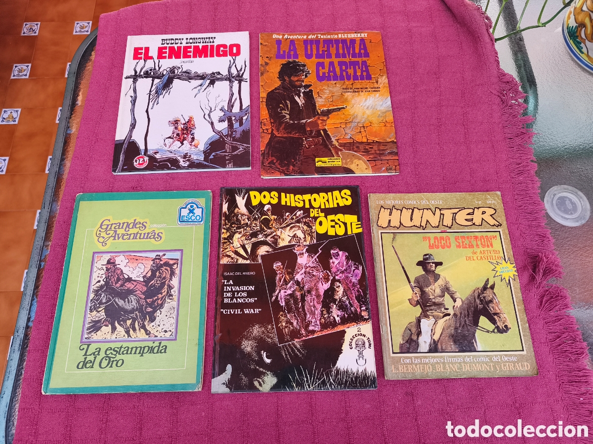 Tebeos: COMIC DEL OESTE TENIENTE BLUEBERRY, HUNTER, BUDDY LONGWAY EL ENEMIGO, DOS HISTORIAS DEL OESTE TUMI..