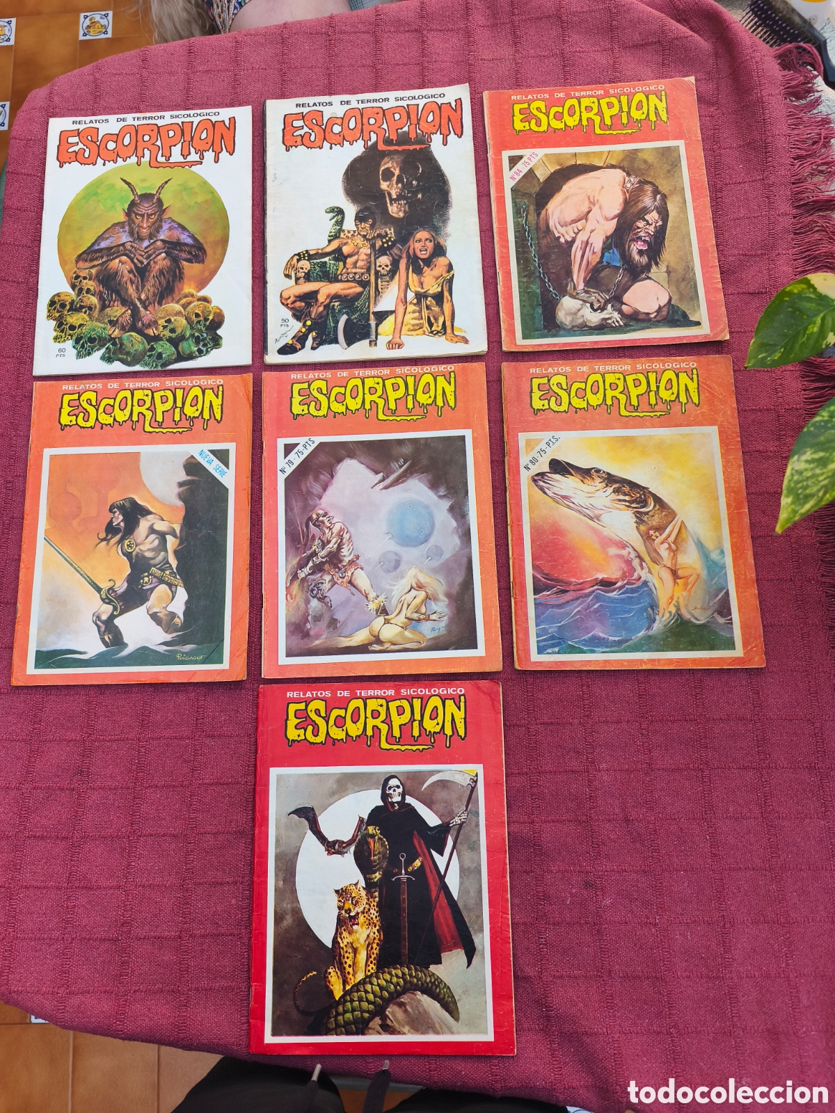Tebeos: ESCORPION RELATOS DE TERROR SICILOGICO NUMEROS 33,42,68,79,80,84,100.VILMAR EDICIONES