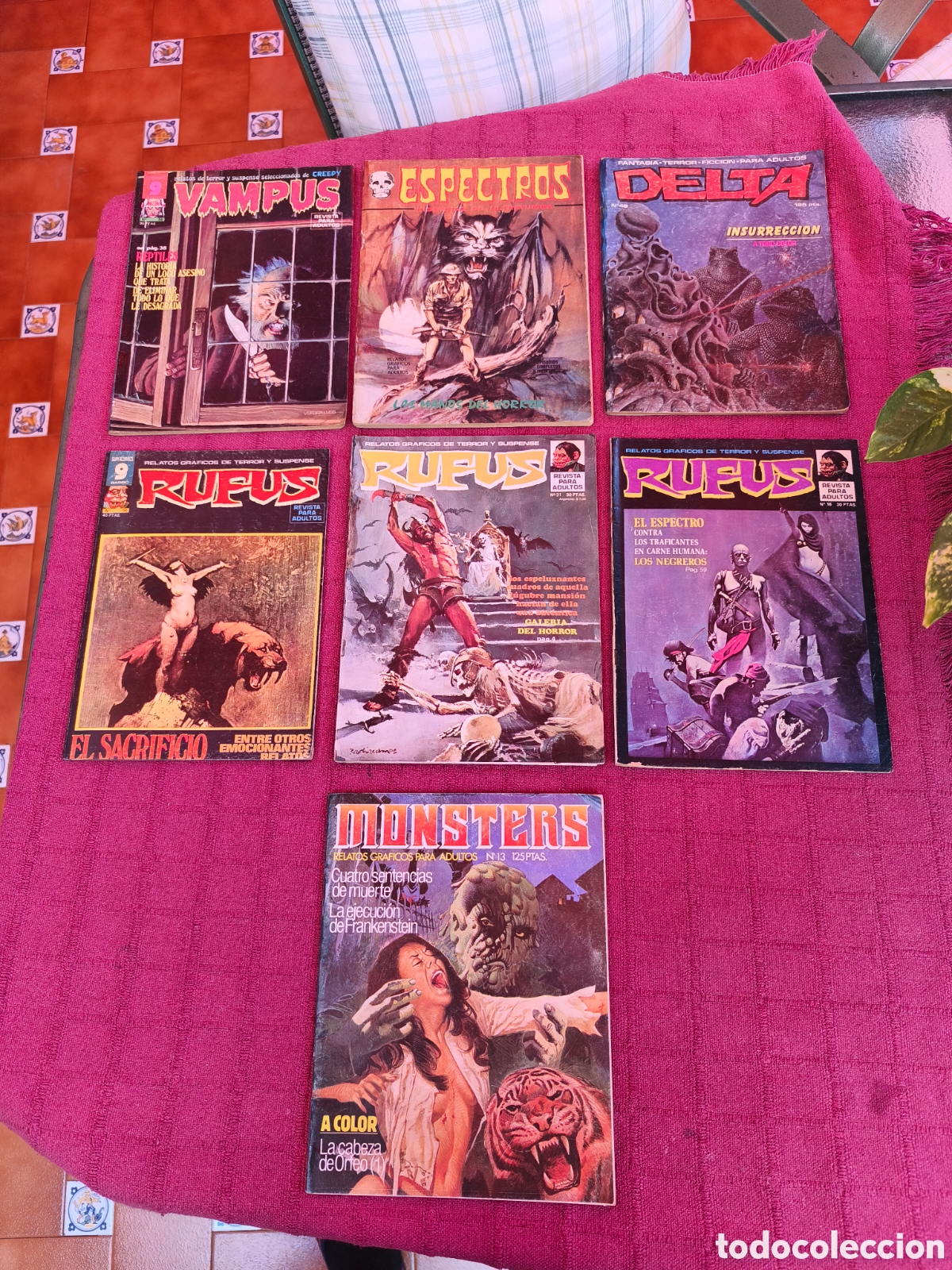 Tebeos: RUFUS 16, RUFUS 21, RUFUS 56-ESPECTROS 8-VAMPUS 56-MONSTERS 13-DELTA 49 COMIC DE TERROR