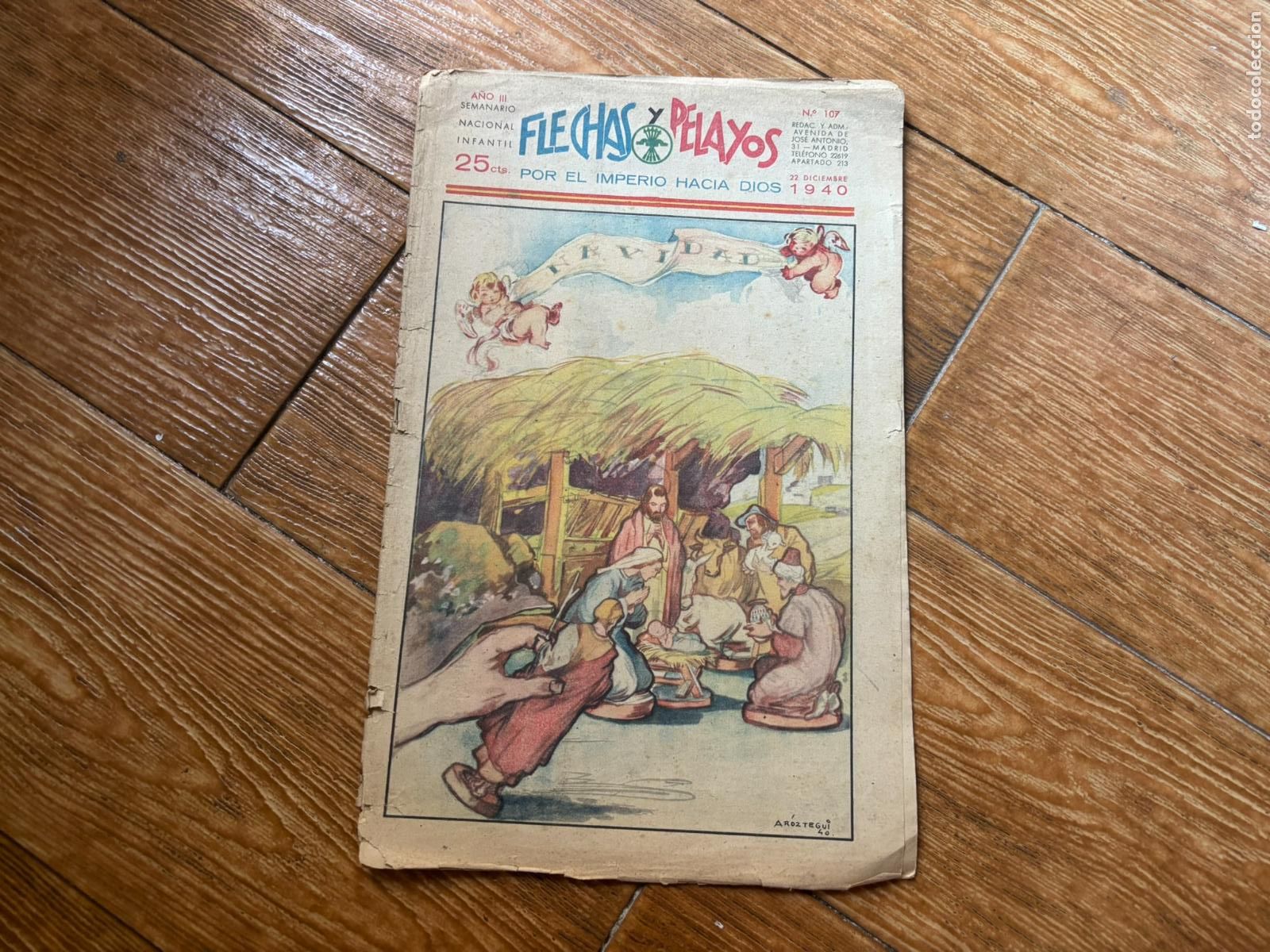 Tebeos: FLECHAS Y PELAYOS N&ordm; 107 NAVIDAD DE 1940 EDITORIAL FE Y JONS Y CT