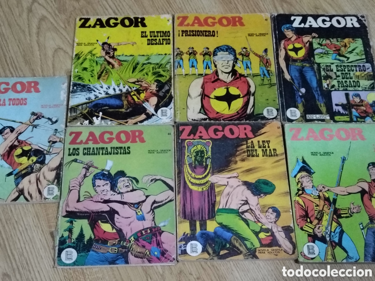 Tebeos: 7 n&uacute;meros de la serie de c&oacute;mics cl&aacute;sicos de Zagor, el emblem&aacute;tico personaje italiano creado por Guid