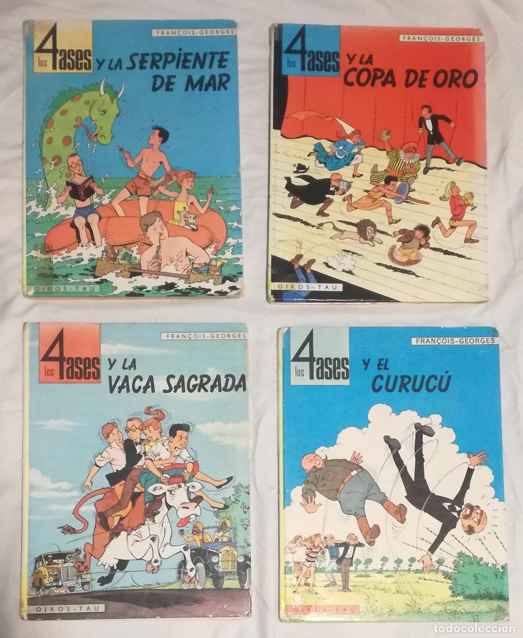 Tebeos: Lote de 4 comics Los 4 ases: Vaca sagrada, Curucu, Copa de oro, Serpiente de mar - Oikos-Tau