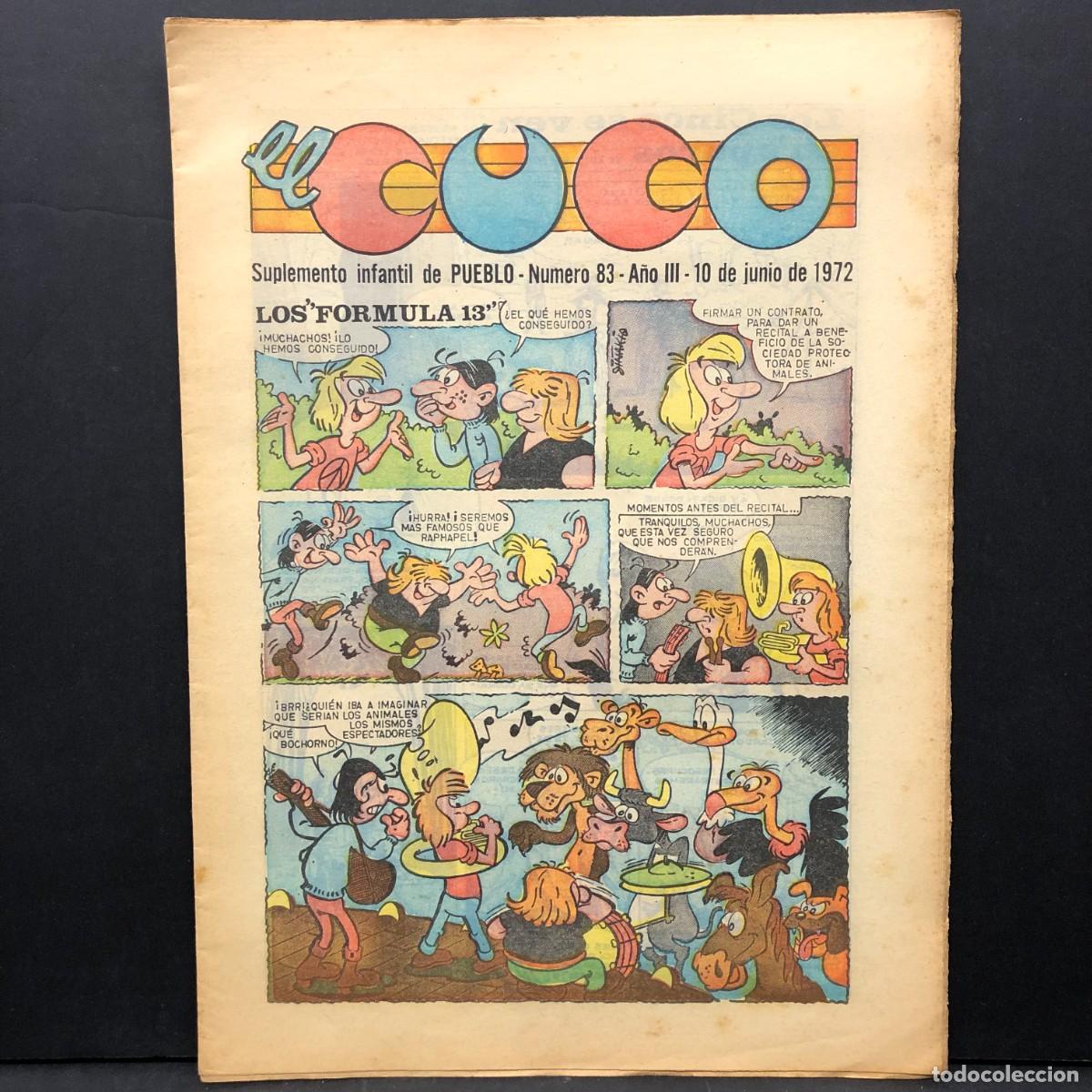 Tebeos: EL CUCO - SUPLEMENTO INFANTIL DE PUEBLO - A&Ntilde;O III - N&Uacute;MERO 83 - 10 DE JUNIO DE 1972 / 645