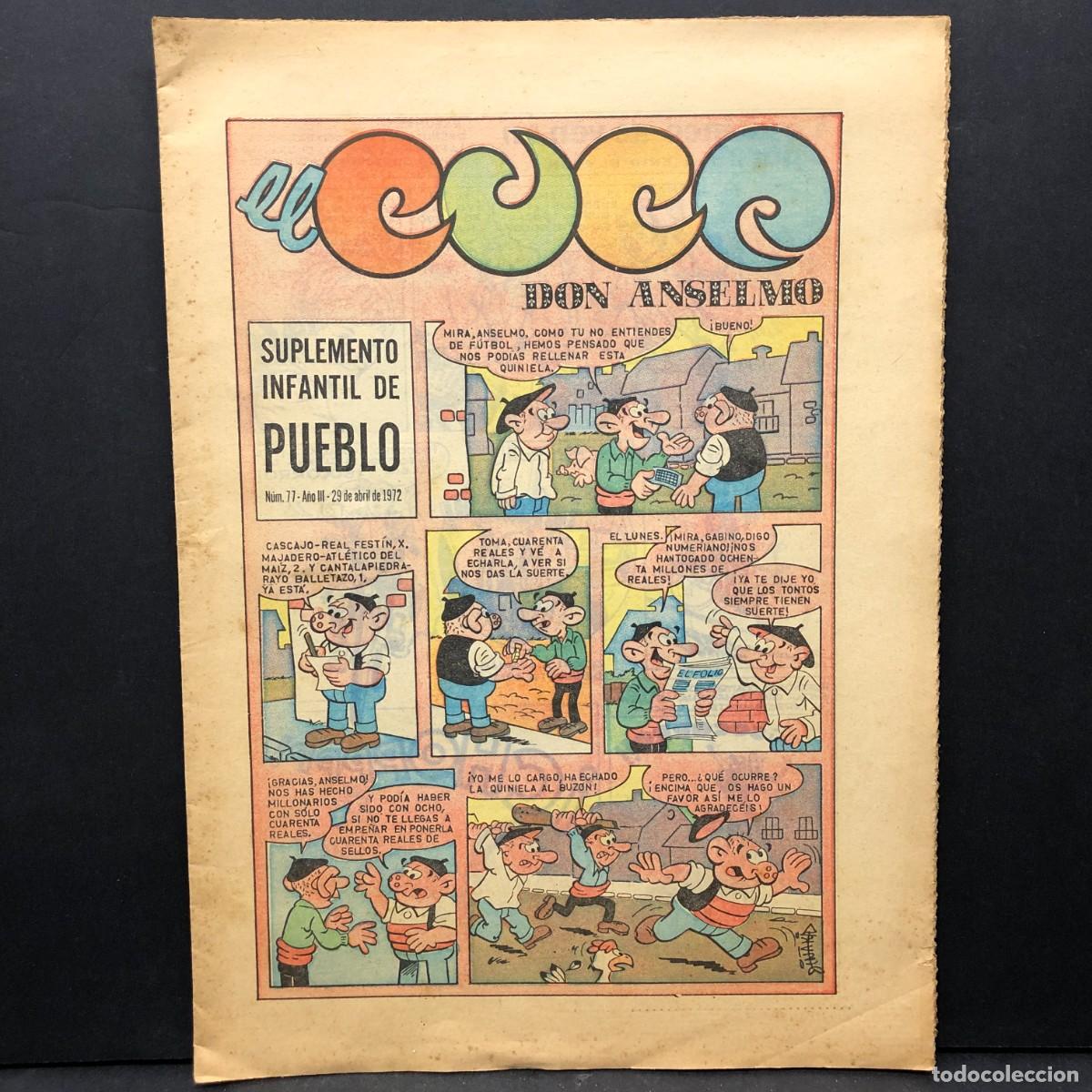 Tebeos: EL CUCO - SUPLEMENTO INFANTIL DE PUEBLO - A&Ntilde;O III - N&Uacute;MERO 77 - 29 DE ABRIL DE 1972 / 646