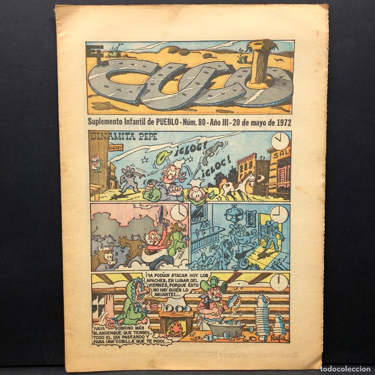 Tebeos: EL CUCO - SUPLEMENTO INFANTIL DE PUEBLO - A&Ntilde;O III - N&Uacute;MERO 80 - 20 DE MAYO DE 1972 / 650