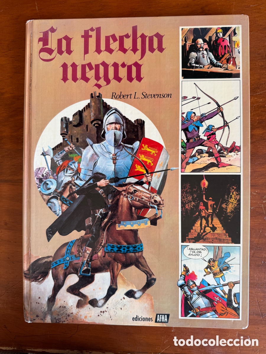 Tebeos: La flecha negra. Robert L. Stevenson. AFHA, 1977. Libro invertido por error de encuadernaci&oacute;n