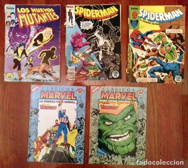Tebeos: Comics de Spiderman, Nuevos mutantes y cl&aacute;sicos Marvel