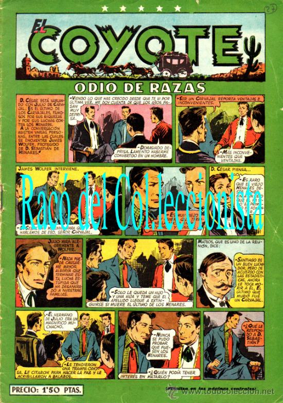 BDs: EL COYOTE Nº 27 ODIO DE RAZAS (SIN NUMERAR) MALLORQUÍ. BATET. EDITORIAL CLIPER. AÑO: 1947