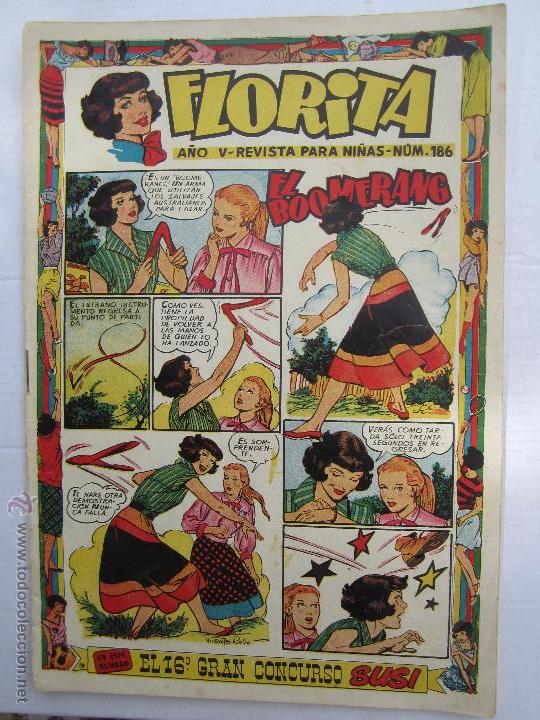 Tebeos: florita , a&ntilde;o V numero 186 , ediciones cliper , original - Foto 1