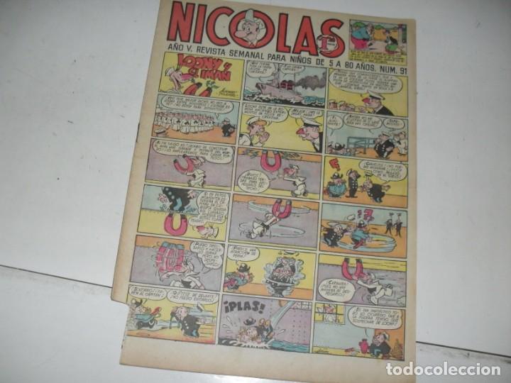 Tebeos: NICOLAS n&ordm; 91,(de 239).ediciones cliper,a&ntilde;o 1948.TEBEO DIFICIL. - Foto 1