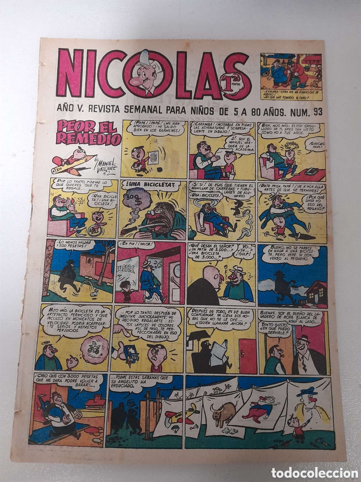 Tebeos: ANTIGUO TEBEO COMICS NICOLAS, DE CLIPER. NUM. 93 - Foto 1