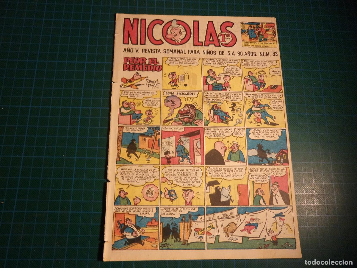 Tebeos: Nicolas. N&ordm; 93. Cliper. Procede de encuadernacion. - Foto 1